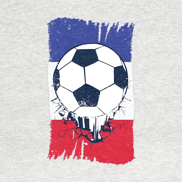 Vintage French Flag with Football // Retro France Soccer by SLAG_Creative